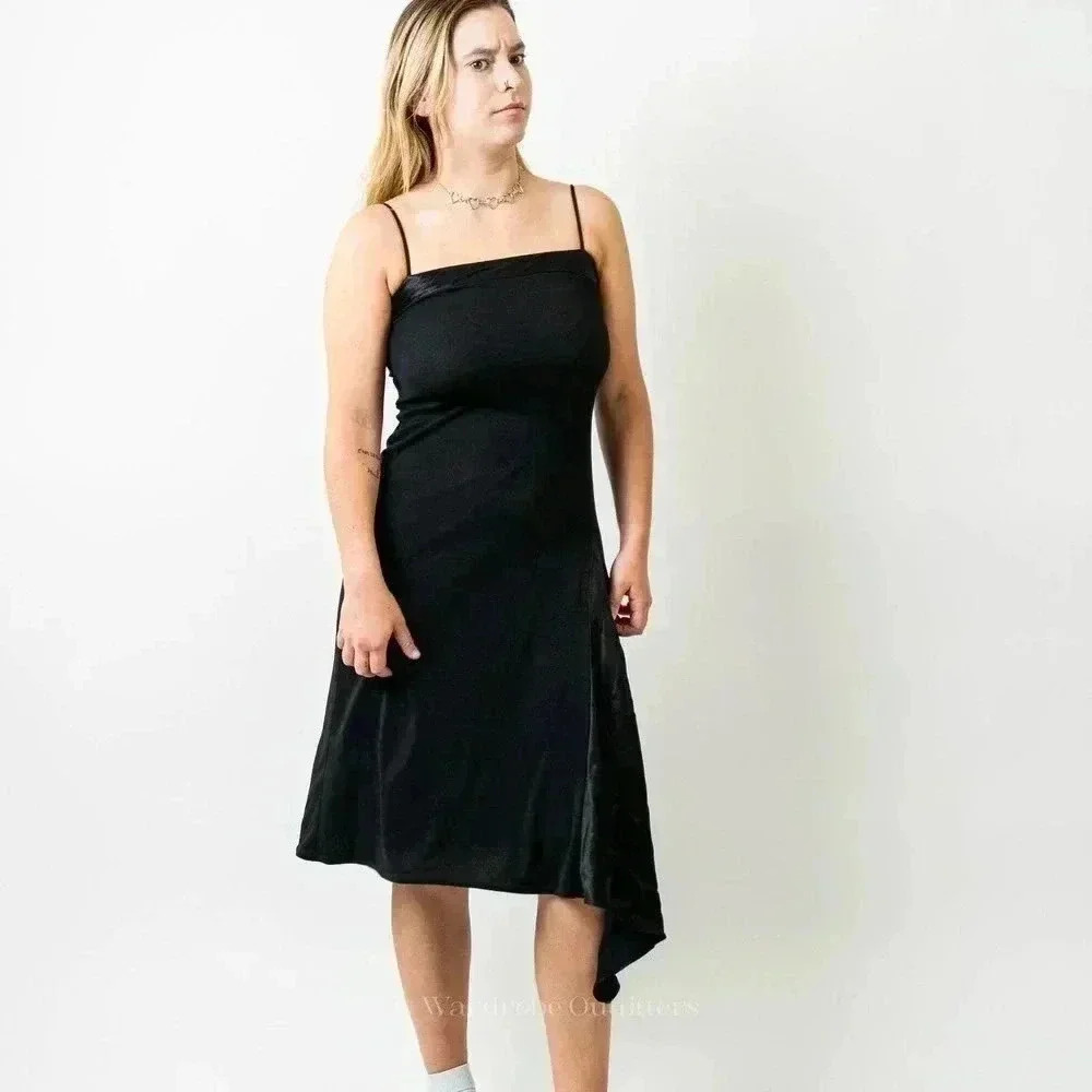 Vintage 90s Black Asymmetrical Dress - Picture 7 of 11